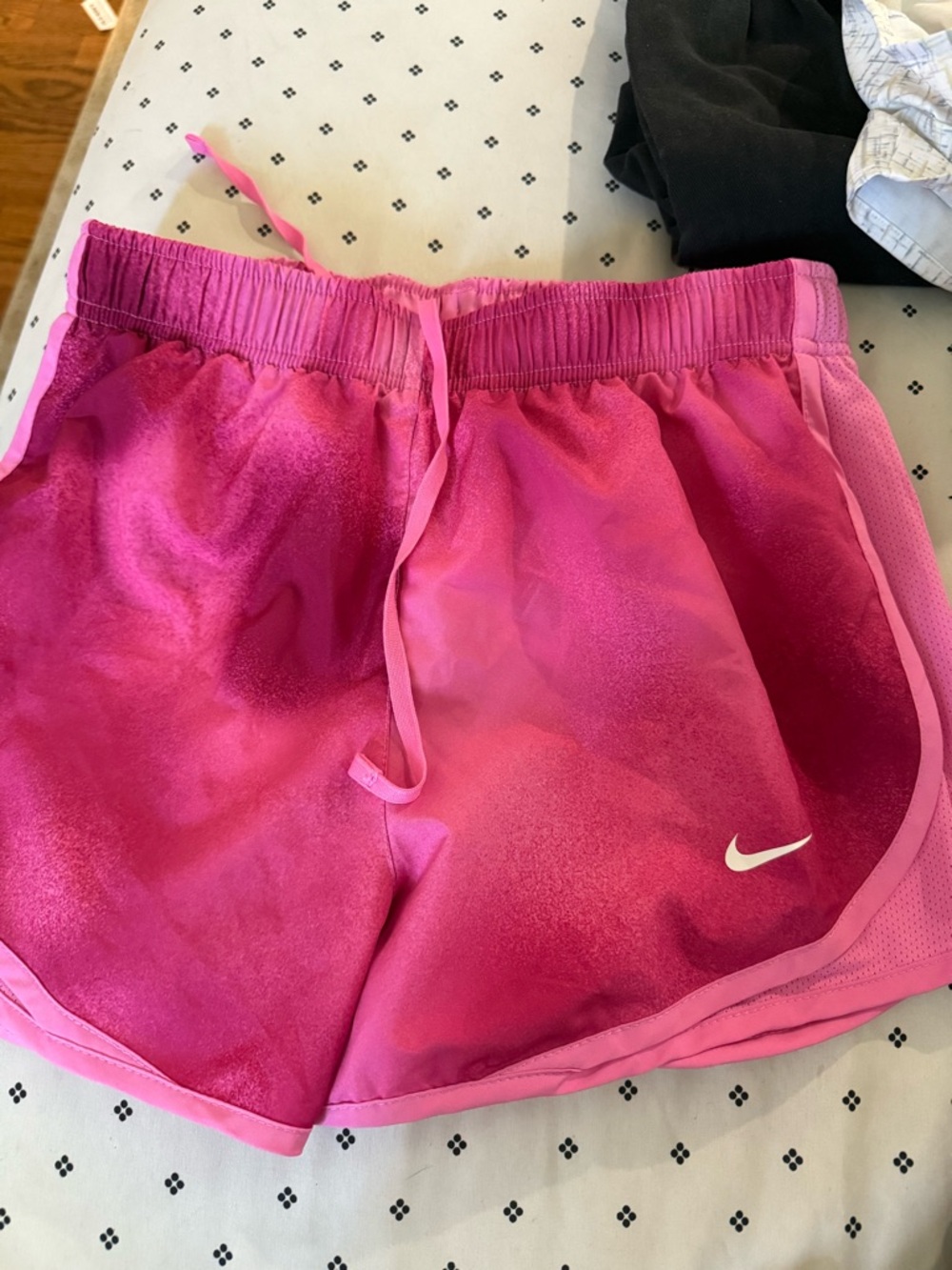 Nike Women's Hot Pink Athletic Shorts with White Swoosh